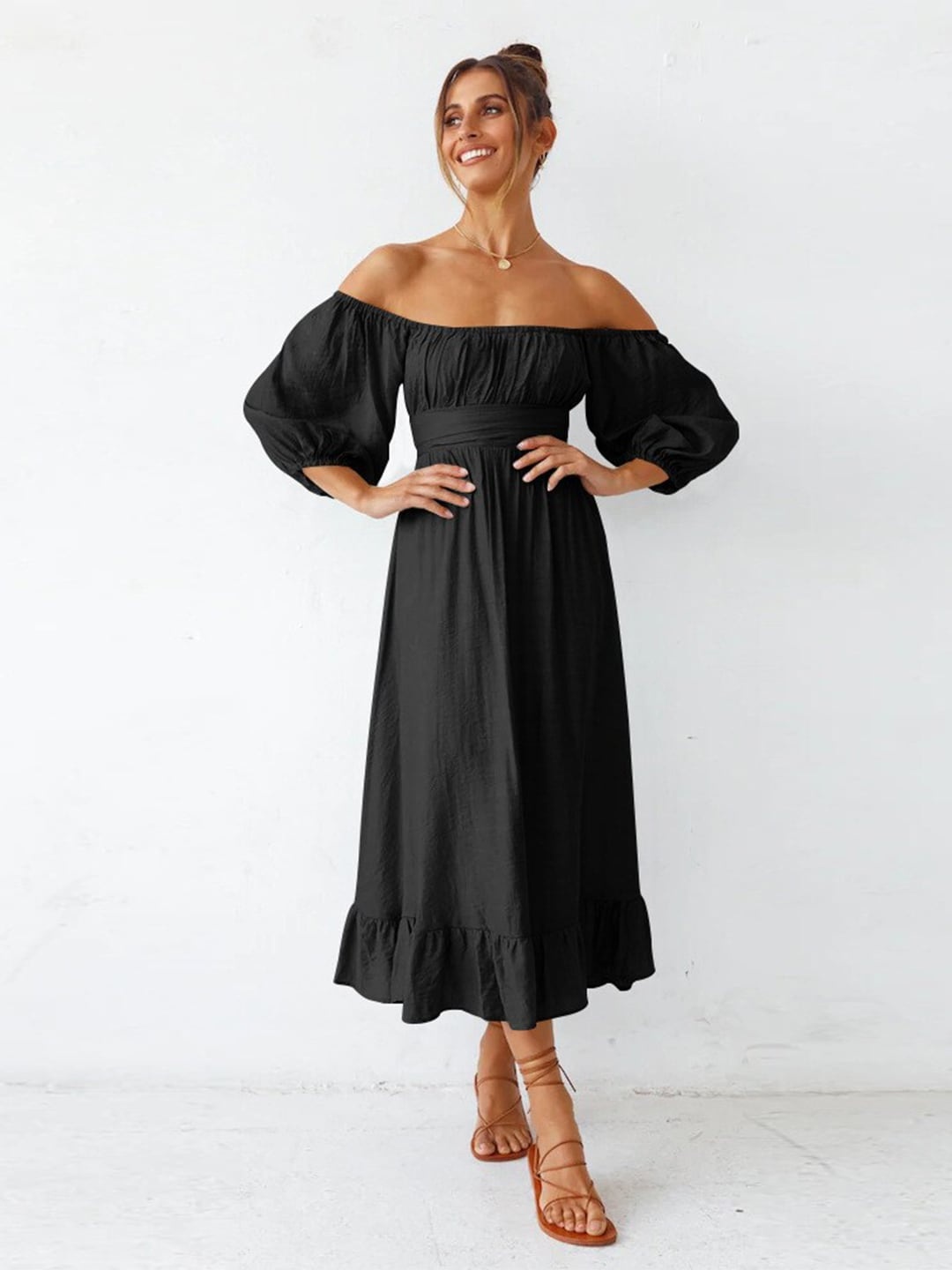 

StyleCast Women Black Off-Shoulder Maxi Dress