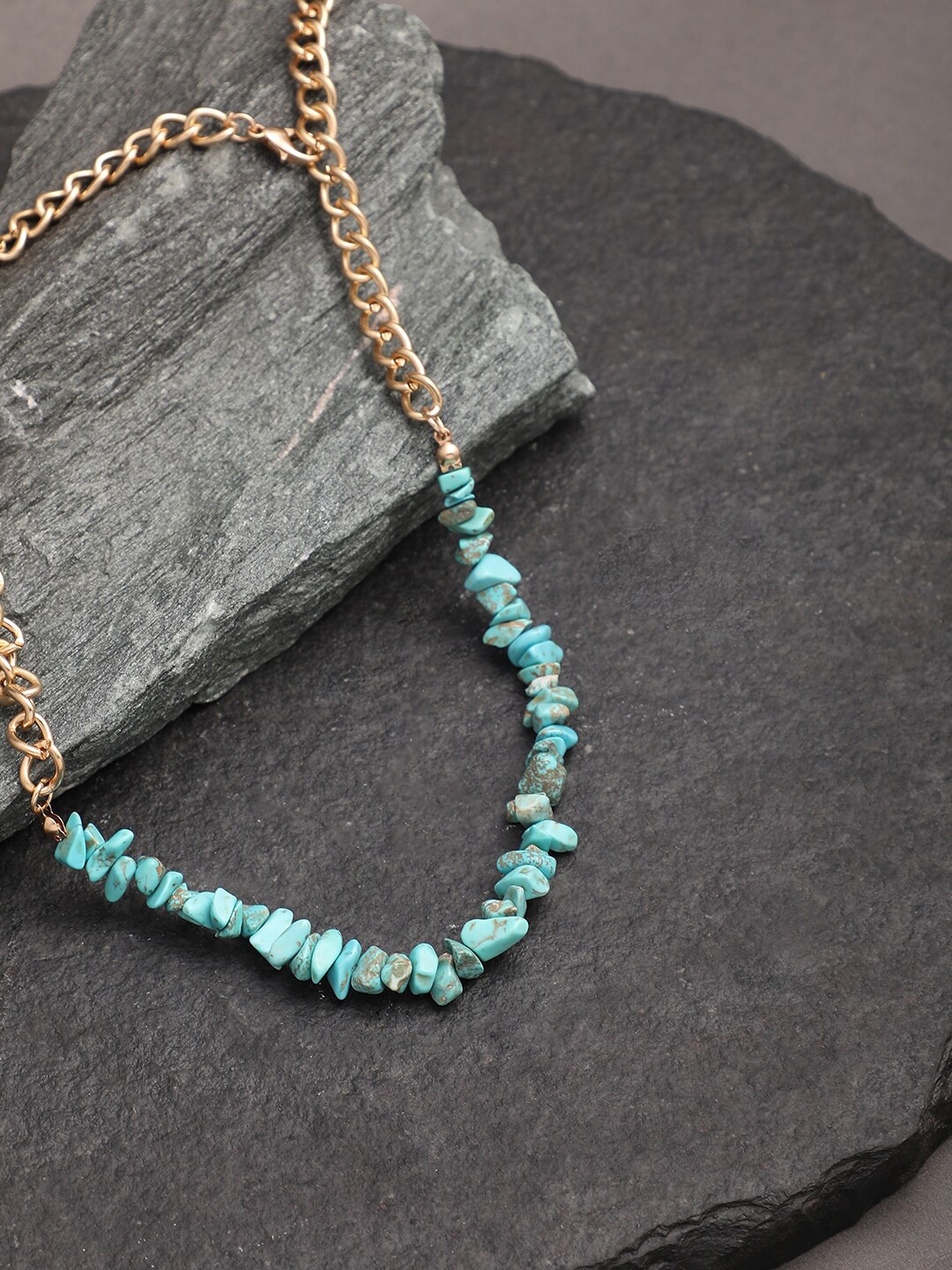 

SOHI Sea Green & Gold-Toned Gold-Plated Necklace