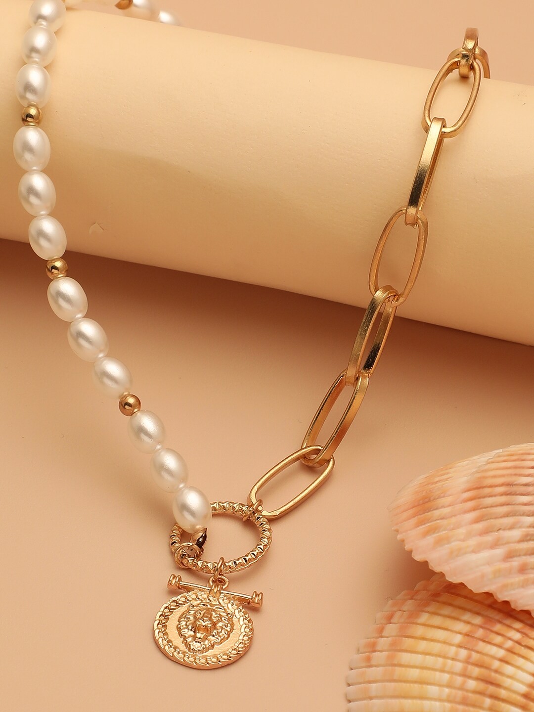 

SOHI Gold-Toned & White Gold-Plated Necklace