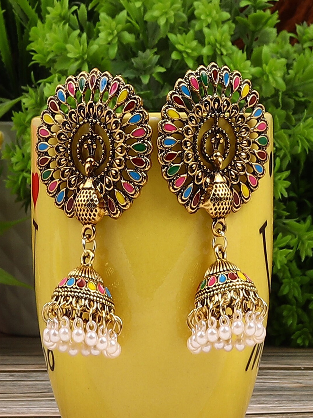 

Jewelz Gold-Plated Contemporary Jhumkas Earrings