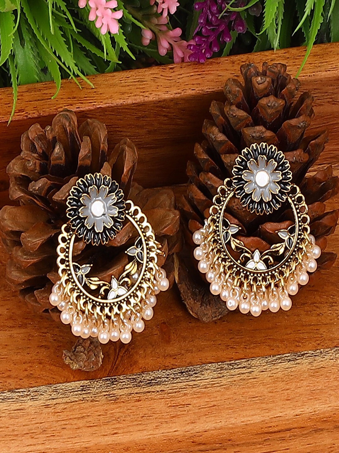 

Jewelz Gold-Toned Contemporary Studs Earrings