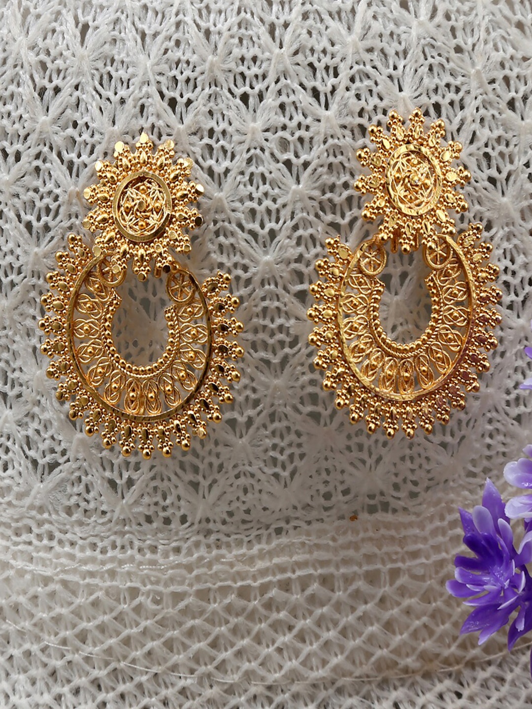 

Jewelz Gold-Toned Contemporary Drop Earrings