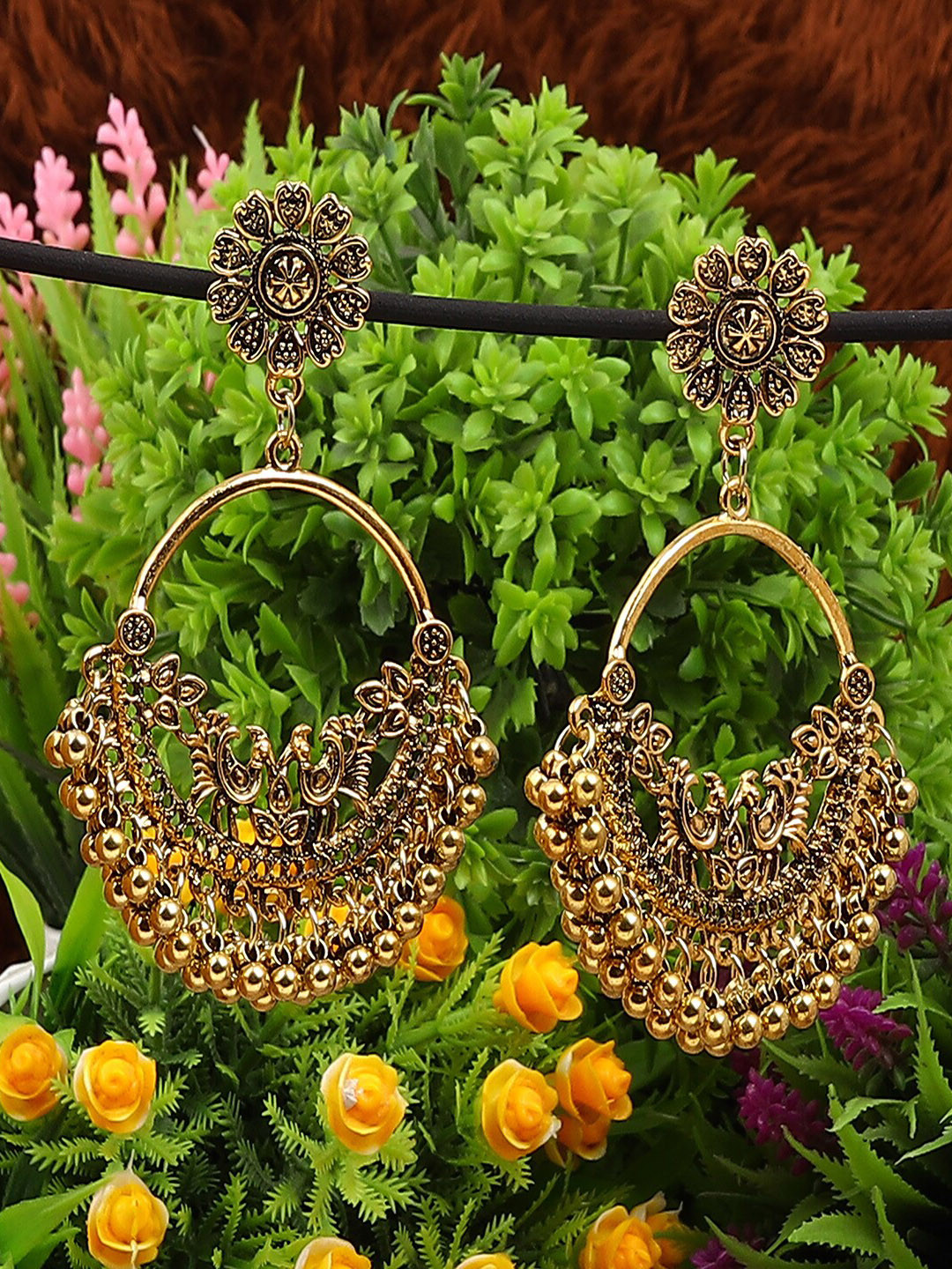 

Jewelz Women Gold-Toned Contemporary Drop Earrings