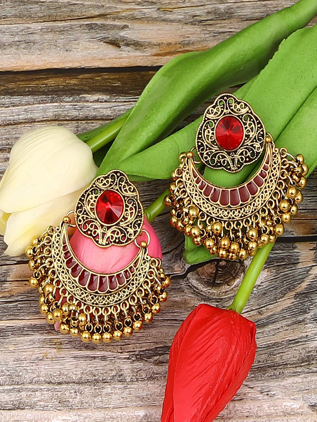 

Jewelz Women Gold-Toned Contemporary Studs Earrings