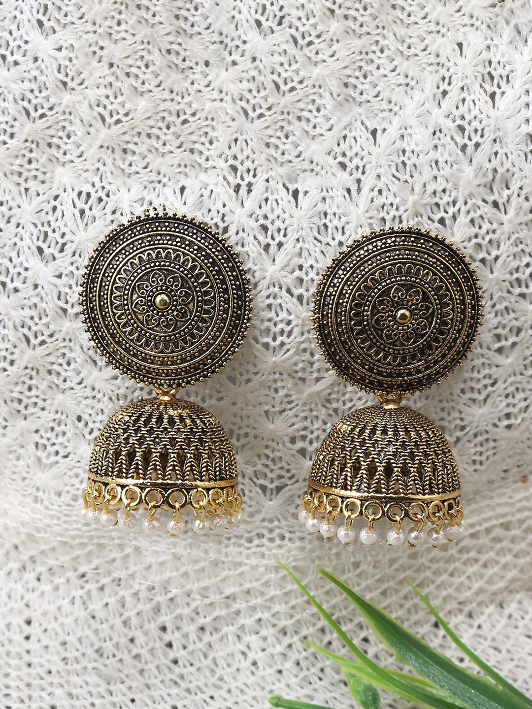 

Jewelz White Contemporary Jhumkas Earrings