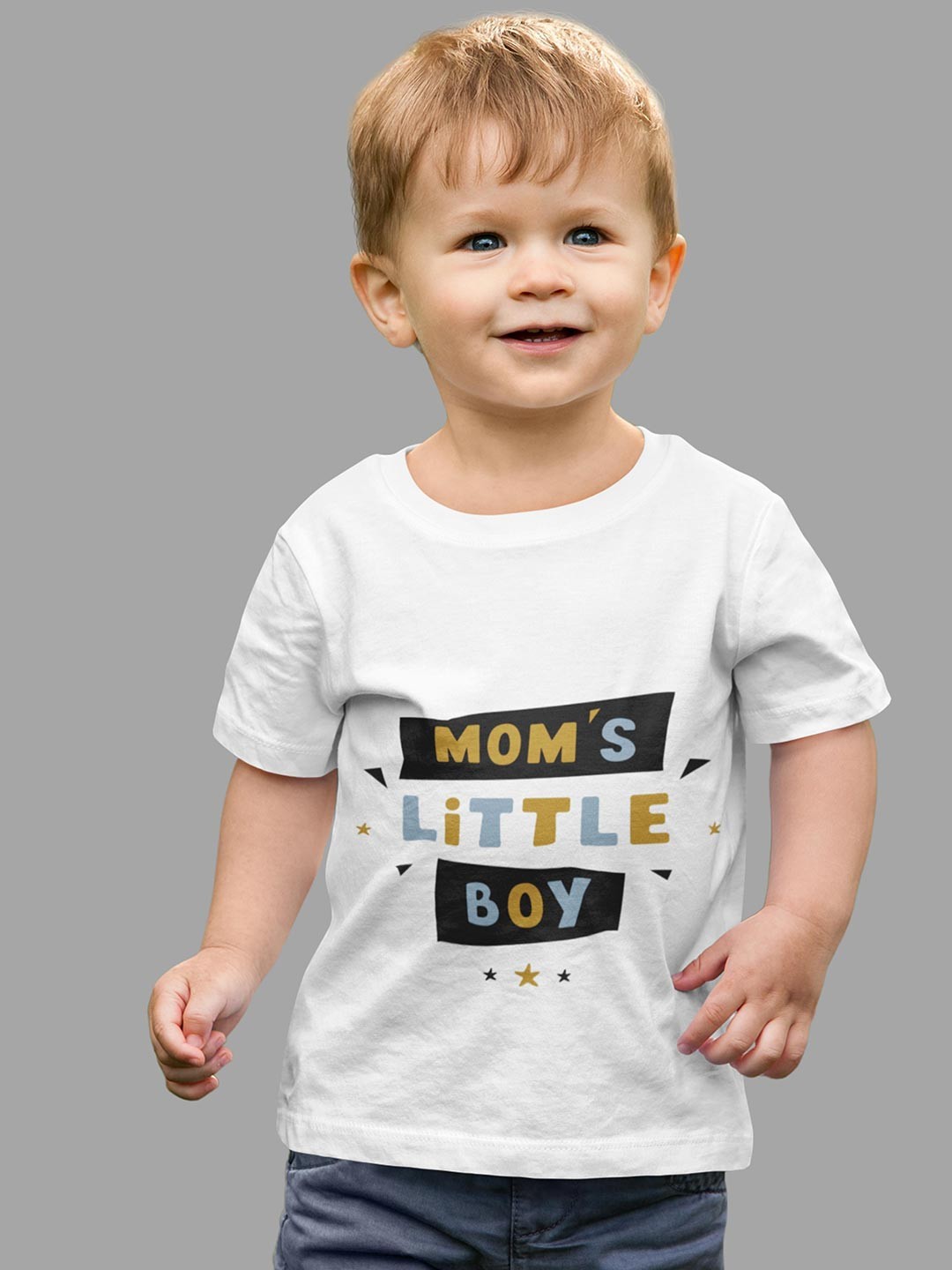 

MA Baby Boys White Typography Printed Pure Cotton Bio Finish T-shirt