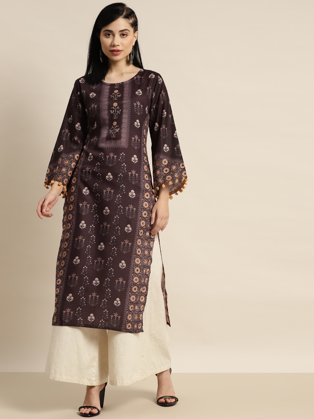 

Tikhi Imli Women Brown & Beige Ethnic Motifs Printed Pure Cotton Kurta