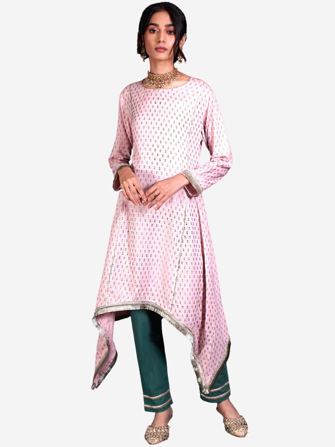 

Alaya By Stage3 Women Pink Ethnic Motifs Embroidered Kurta