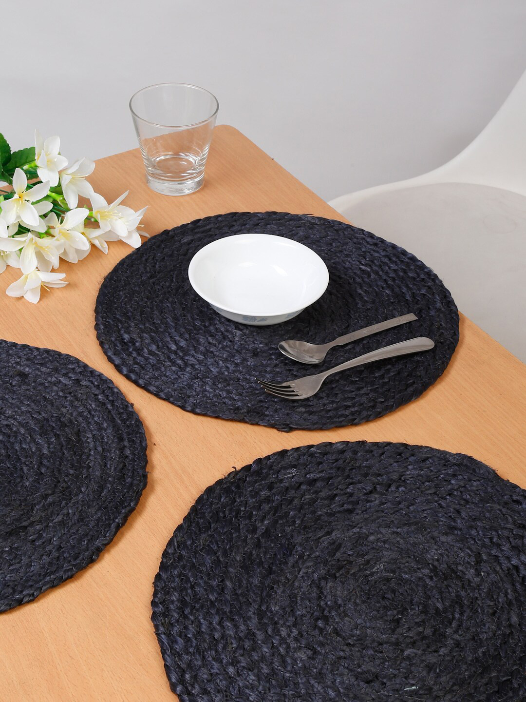 

HOSTA HOMES Set Of 6 Blue Solid Table Placemats