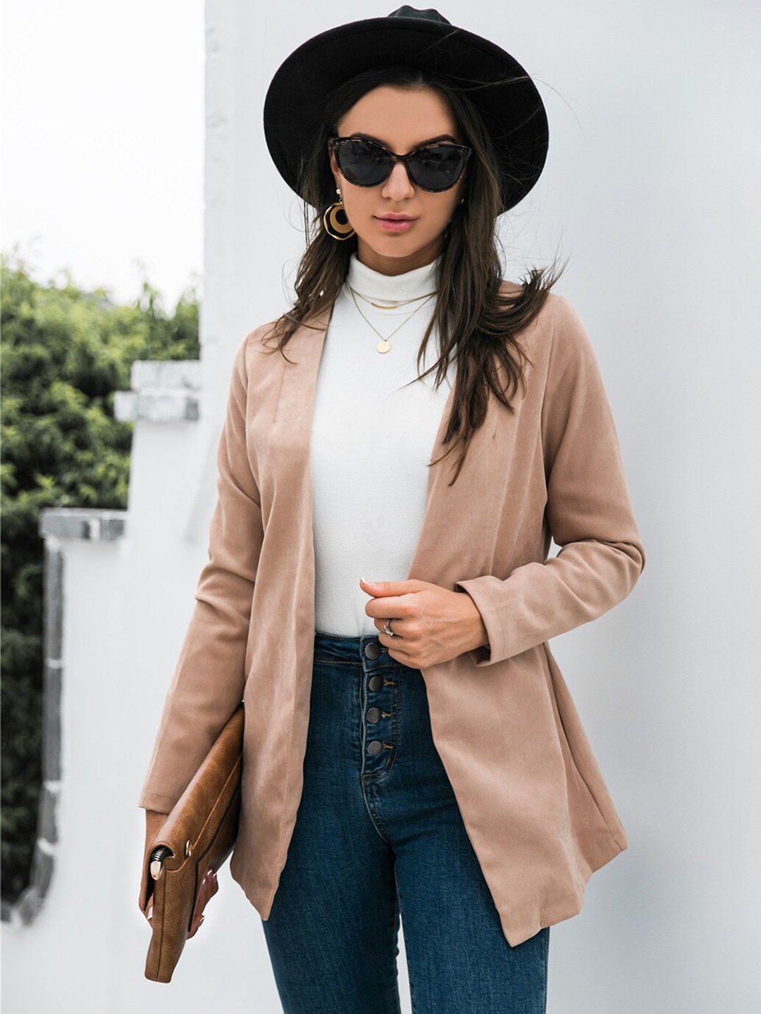 

BoStreet Women Peach-Coloured Open Front Jacket