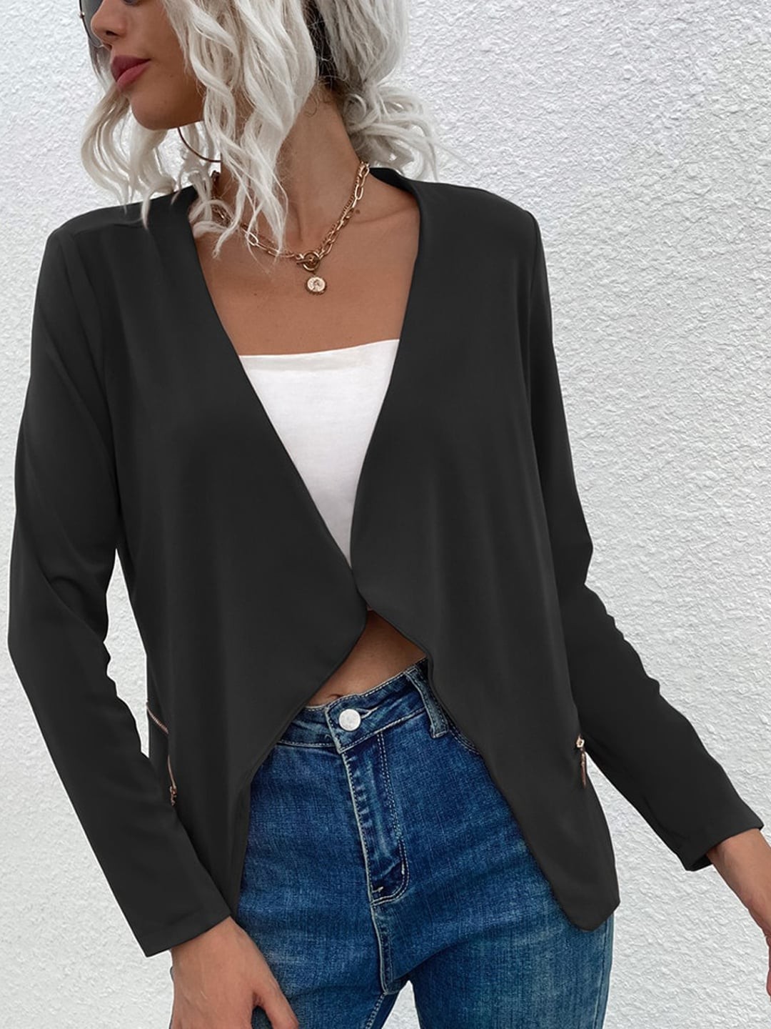 

BoStreet Women Black Longline Sporty Jacket
