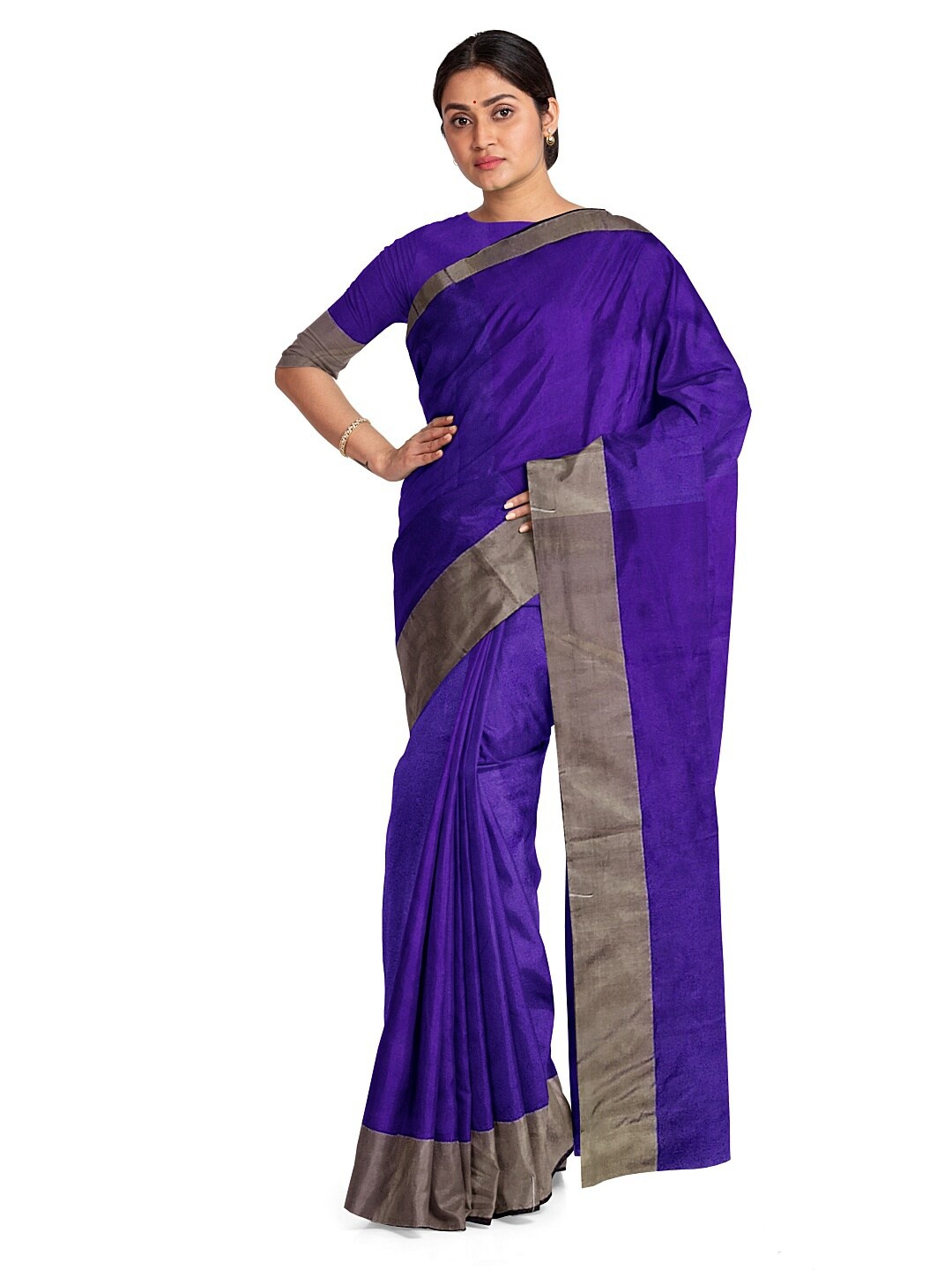 

KALINI Navy Blue Silk Cotton Sungudi Saree