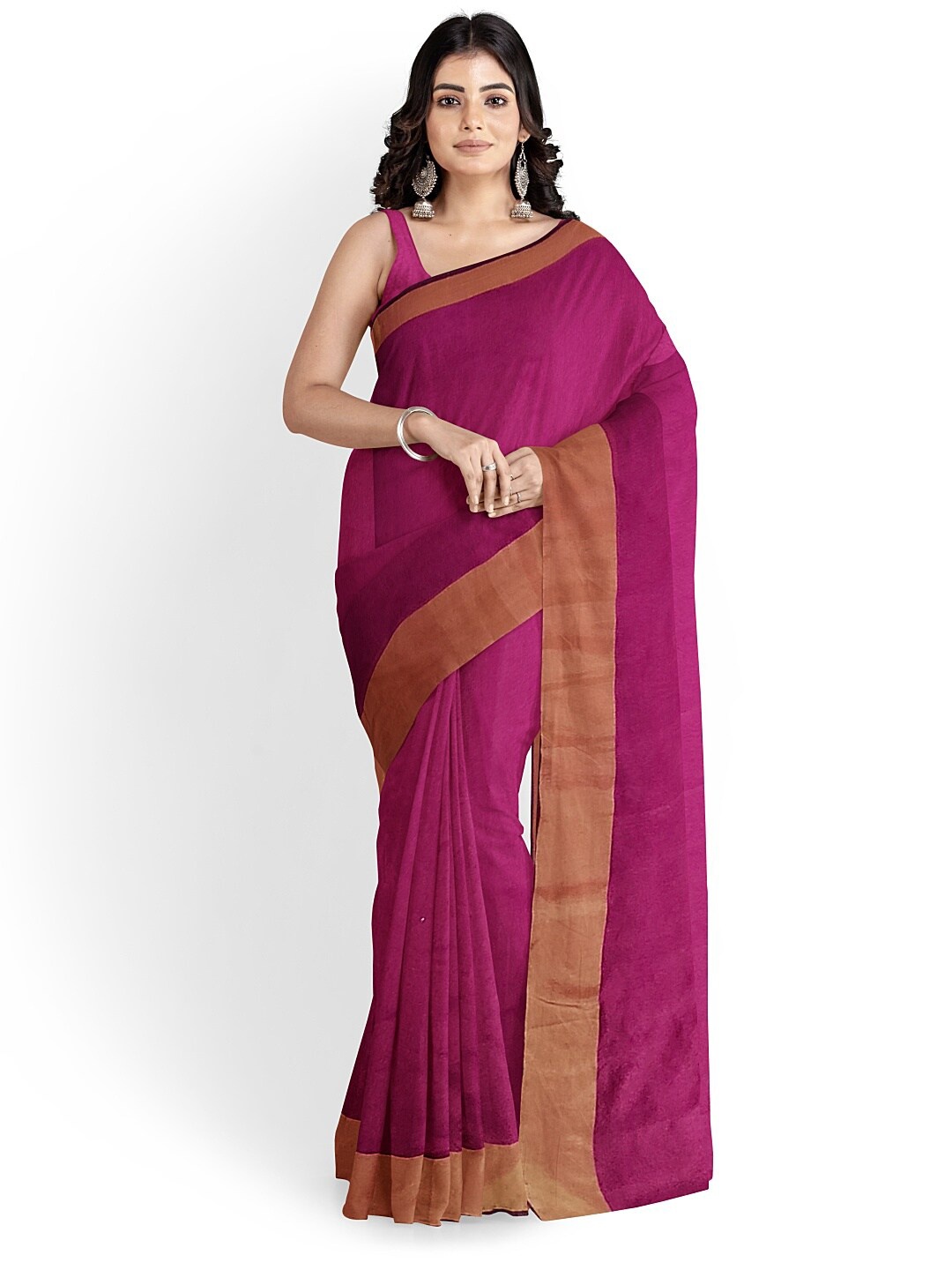 

SAADHVI Pink Silk Cotton Sungudi Saree