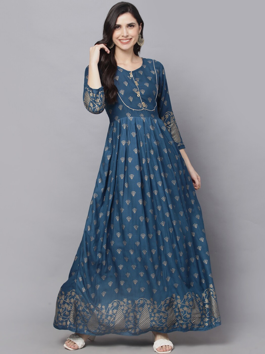

SURHI Women Turquoise Blue Quirky Dyed Anarkali Kurta