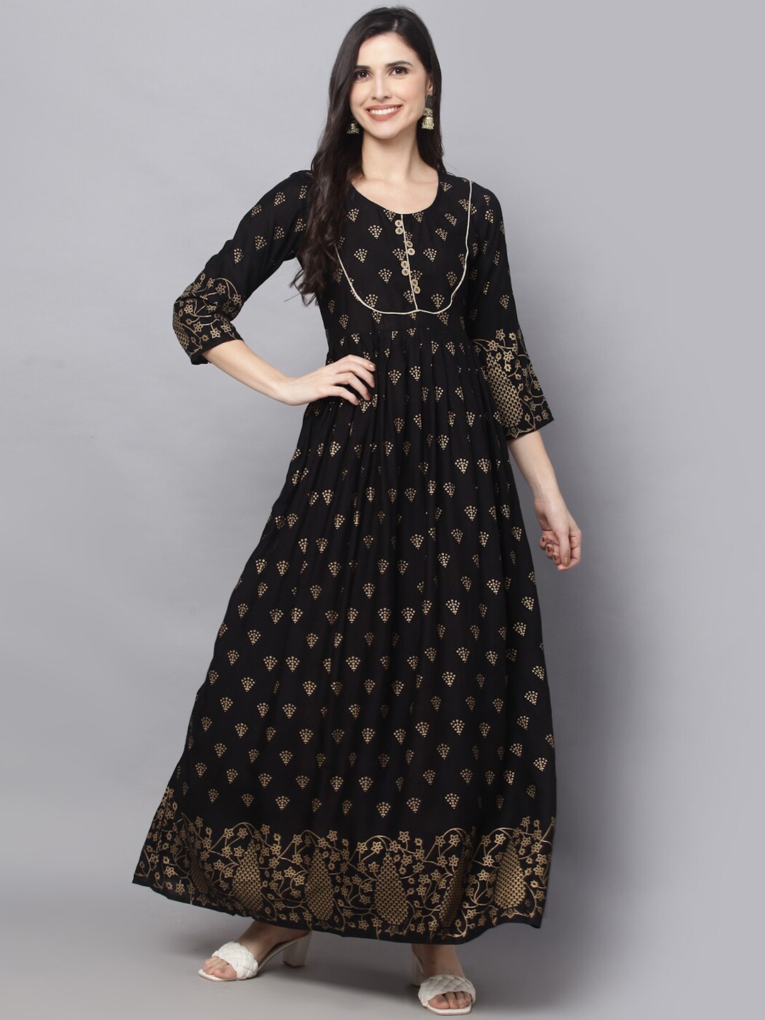 

SURHI Women Black Ethnic Motifs Printed Kurta