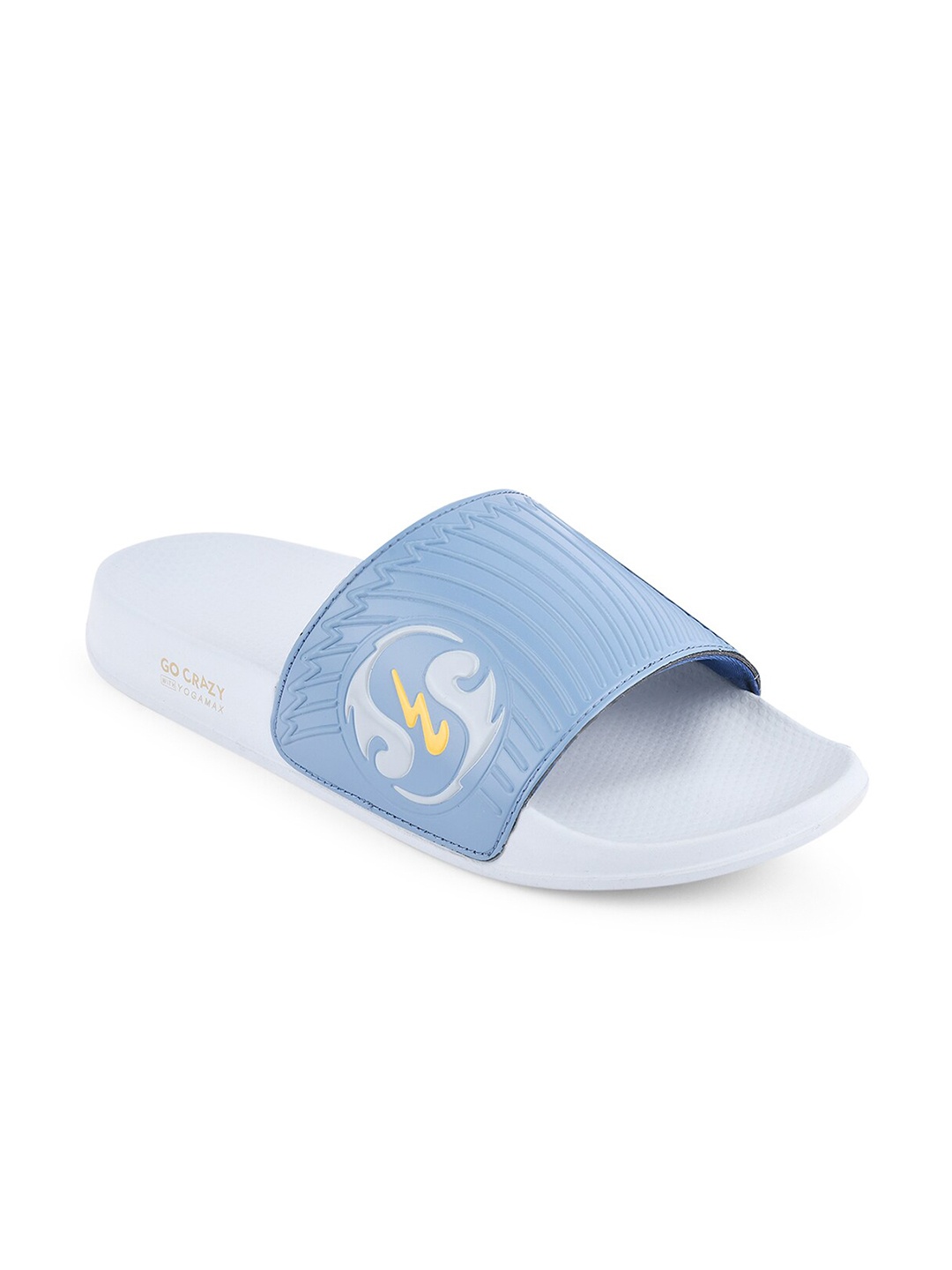 

Campus Men Blue & Yellow Printed Sliders