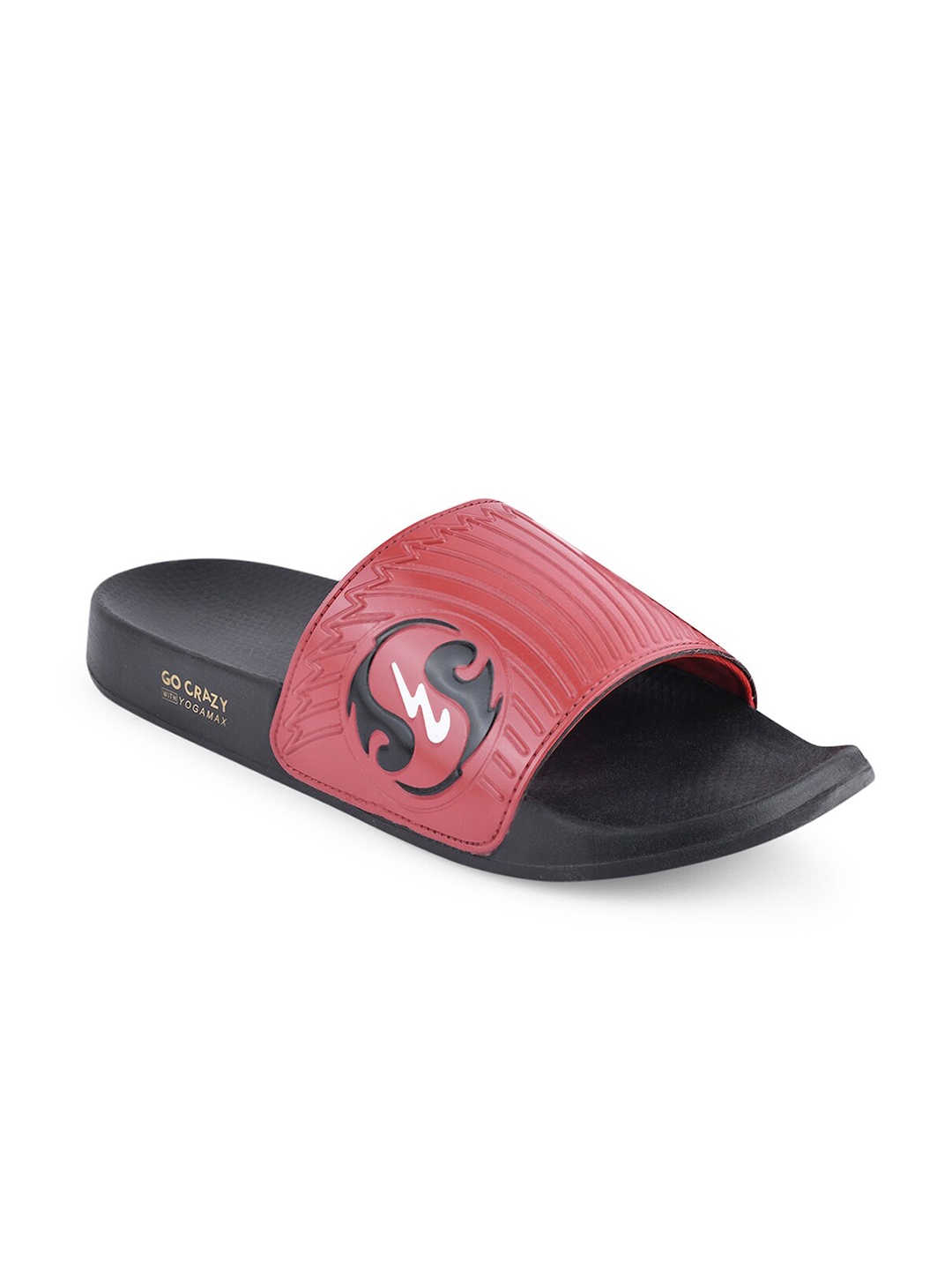 

Campus Men Red & Black Printed Sliders