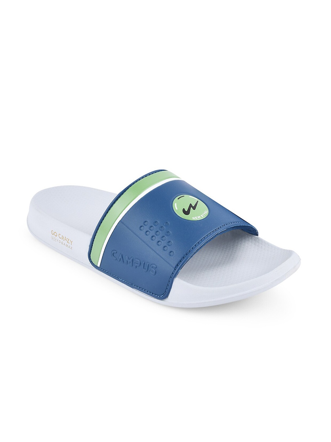 

Campus Men Blue & Grey Printed Sliders