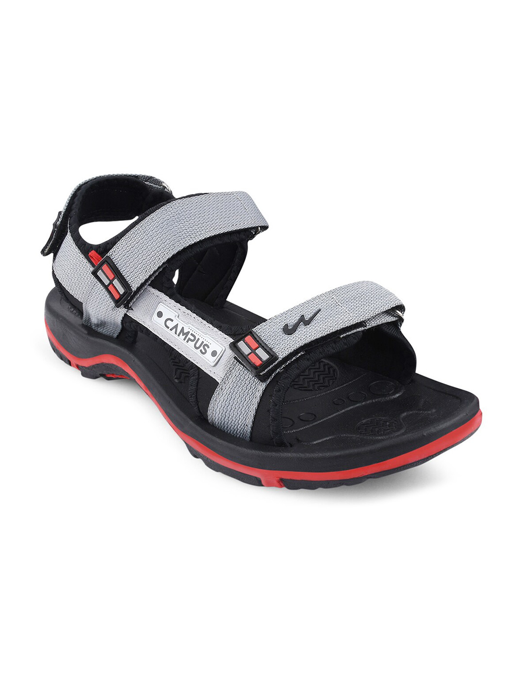 

Campus Men Grey Solid Sports Sandals