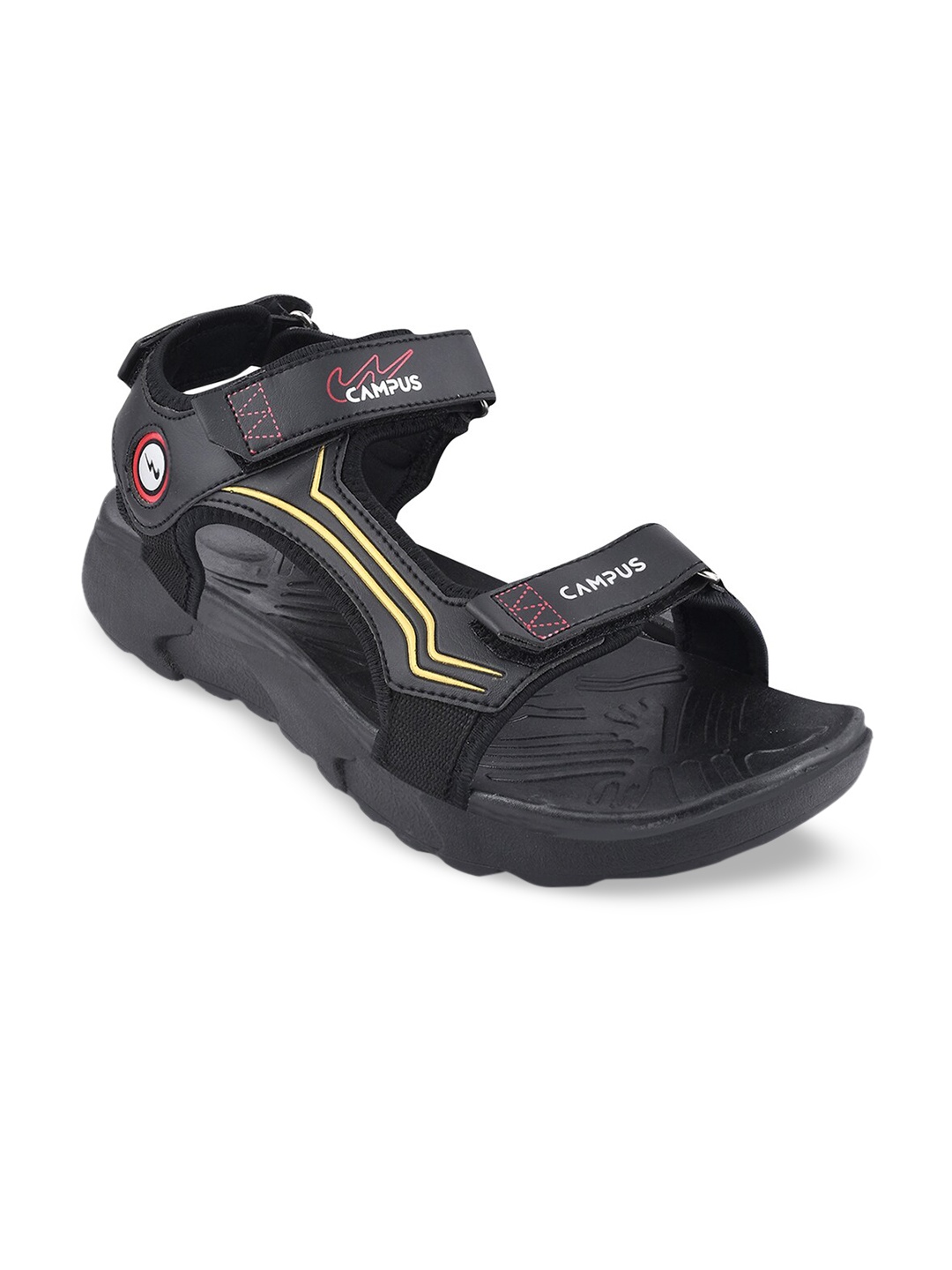

Campus Men Black Printed Sports Sandals