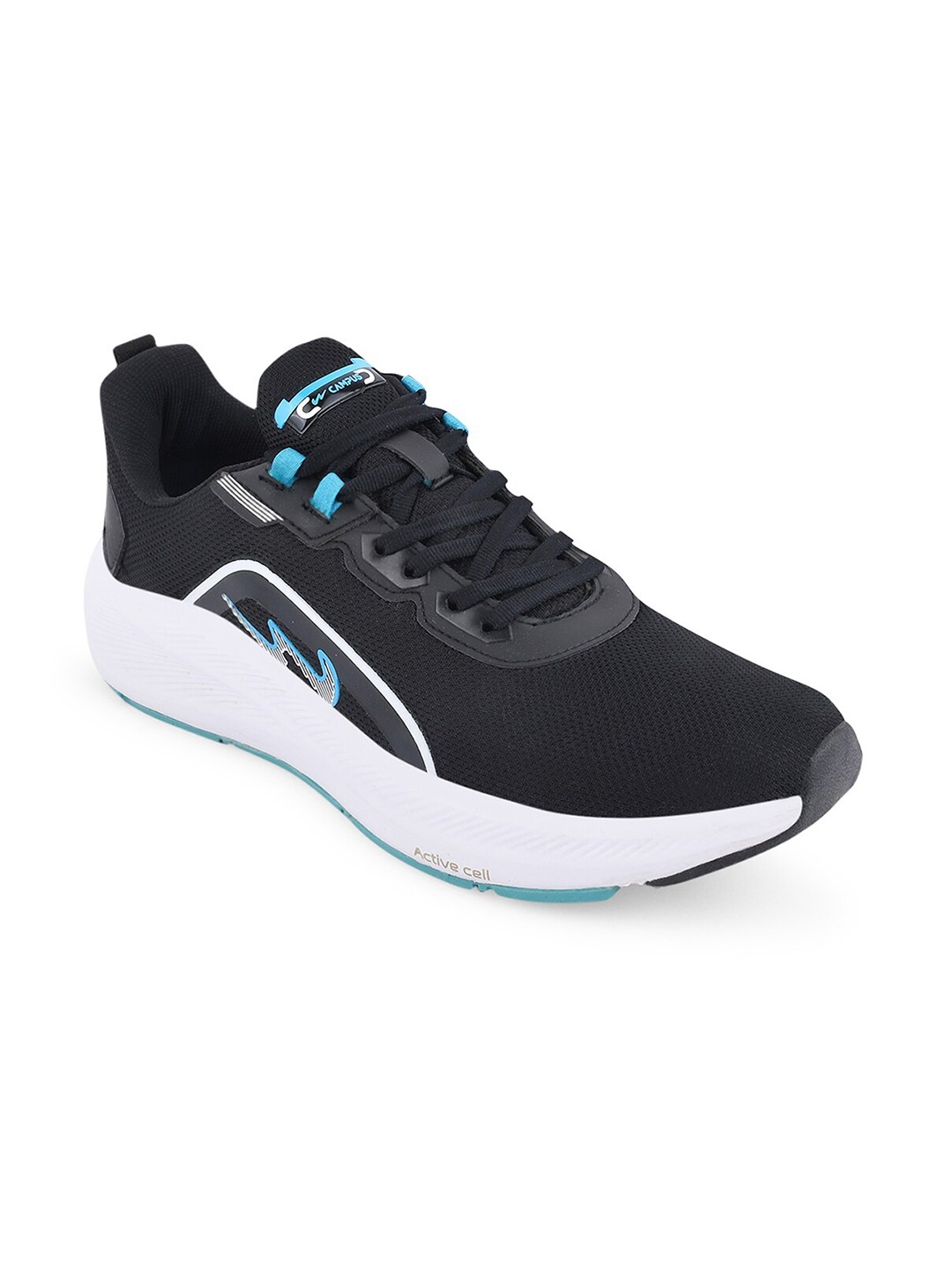 

Campus Men Black Mesh Running Non-Marking Shoes