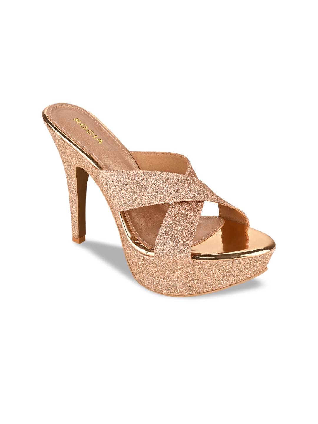 

Rocia Rose Gold Textured Platform Sandals