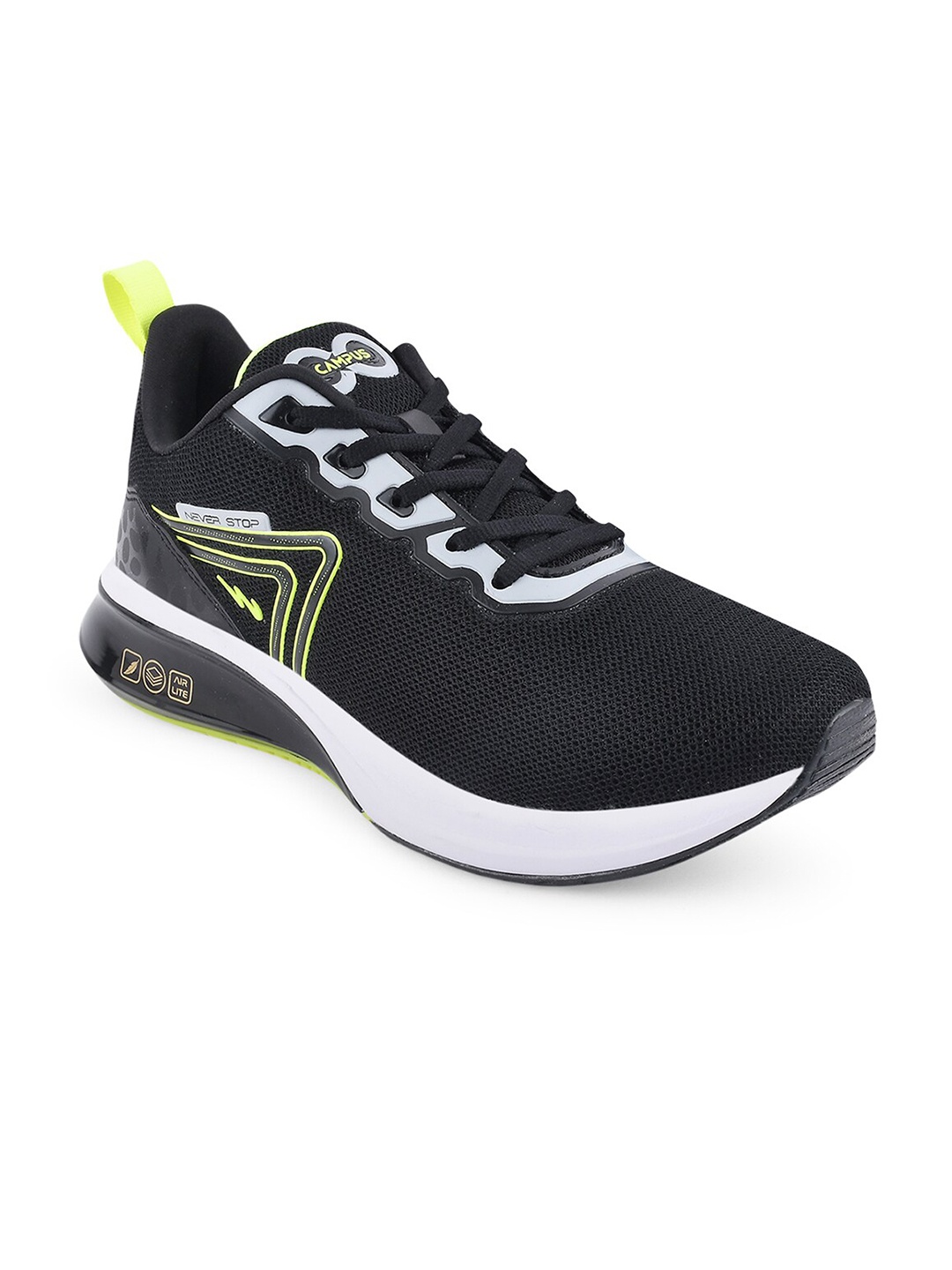 

Campus Unisex Kids Black Mesh Running Non-Marking Shoes