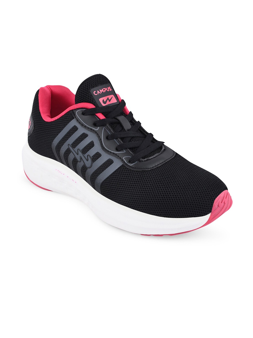

Campus Women Black Mesh Running Non-Marking Shoes