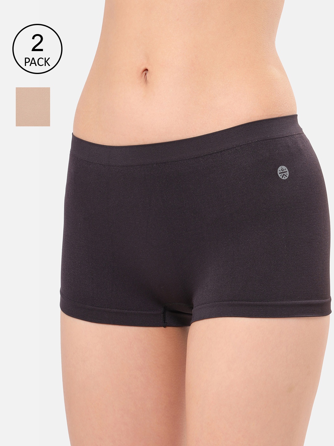 

CULT Women Pack of 2 Solid Boyshorts Briefs, Multi