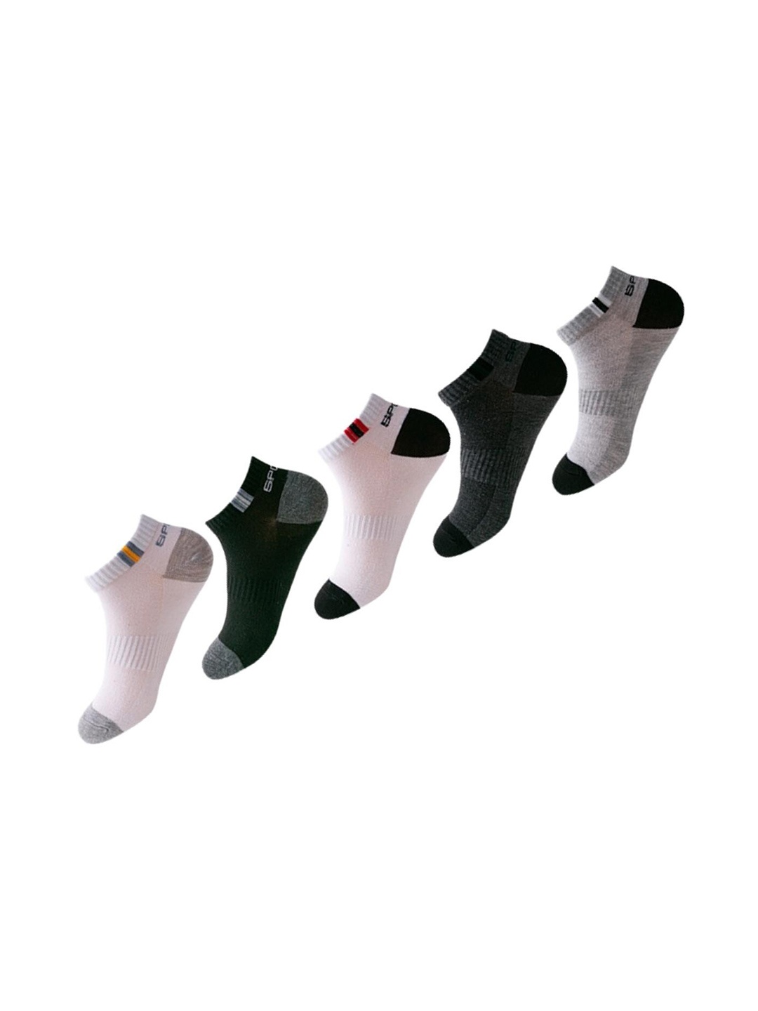 

YOUSTYLO Pack of 5 Patterned Ankle Length Socks, Multi