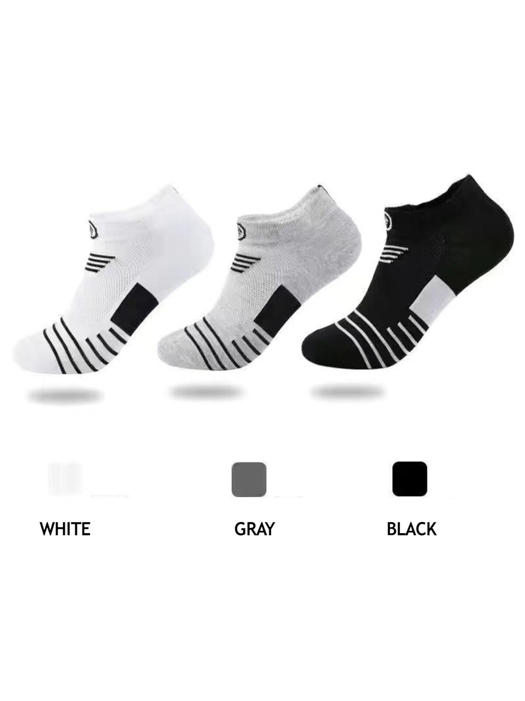 

YOUSTYLO Pack of 3 Patterned Ankle Length Socks, Multi