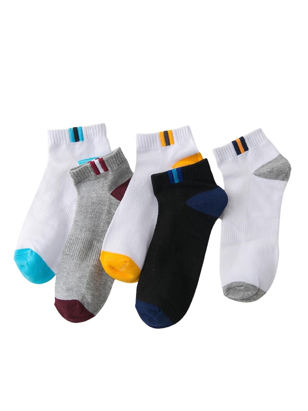 

YOUSTYLO Pack of 5 Patterned Ankle Length Socks, Multi
