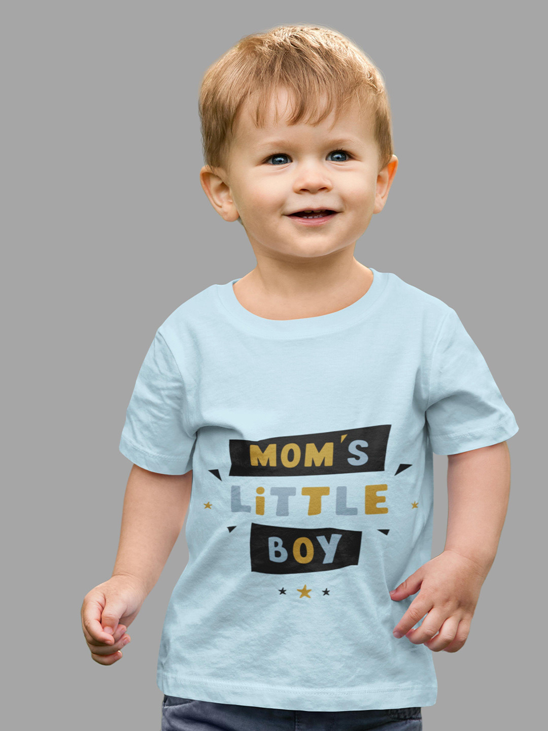

MA Baby Boys Turquoise Blue Typography Printed Pure Cotton Bio Finish T-shirt