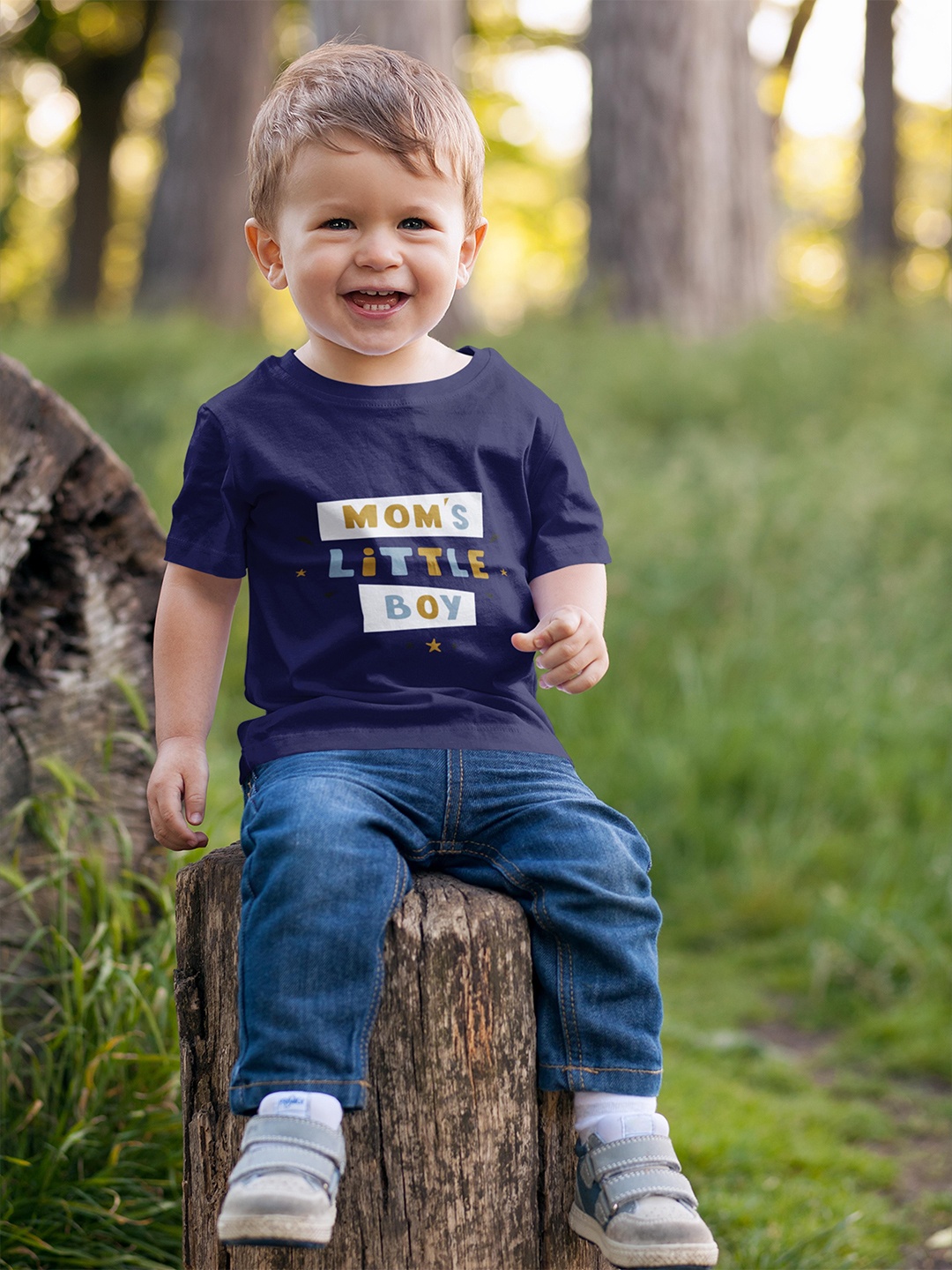 

MA Baby Boys Navy Blue Typography Printed Pure Cotton Bio Finish T-shirt
