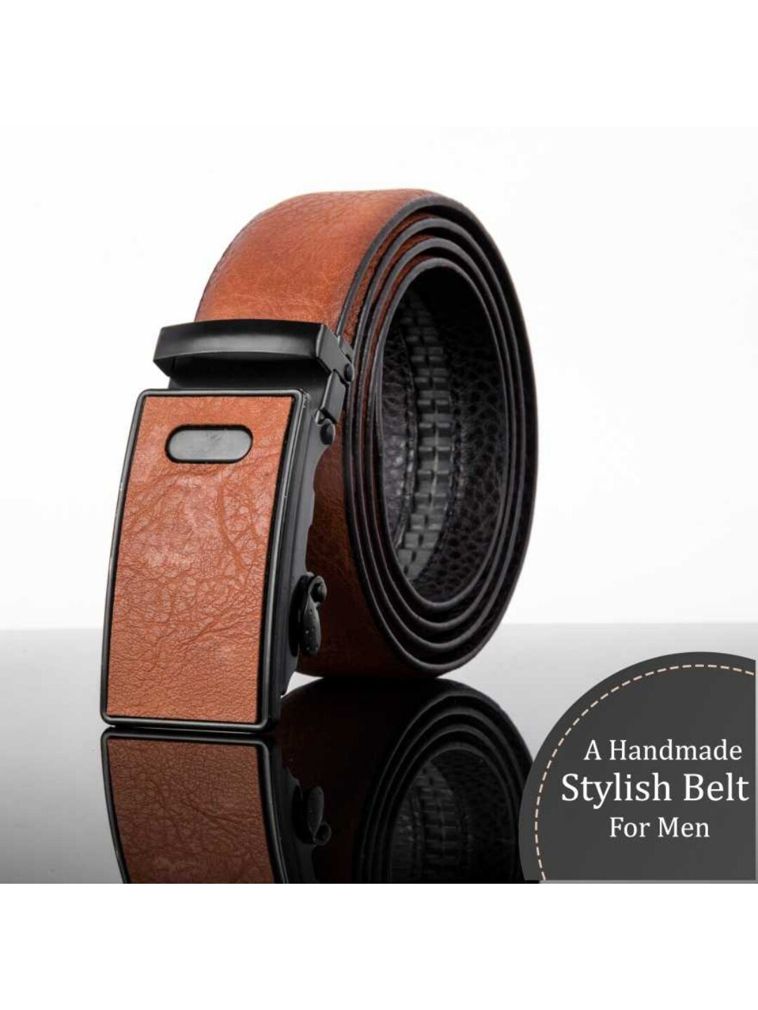 

Elite Crafts Men Brown Leather Formal Belt