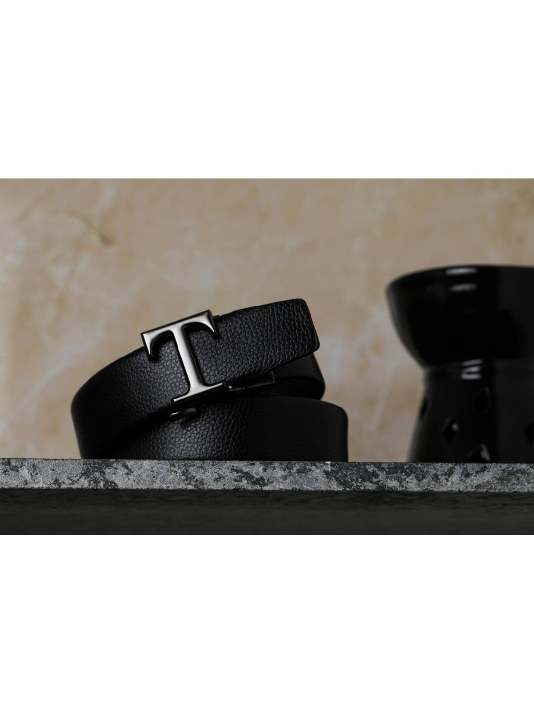 

Elite Crafts Men Grey Leather Formal Belt