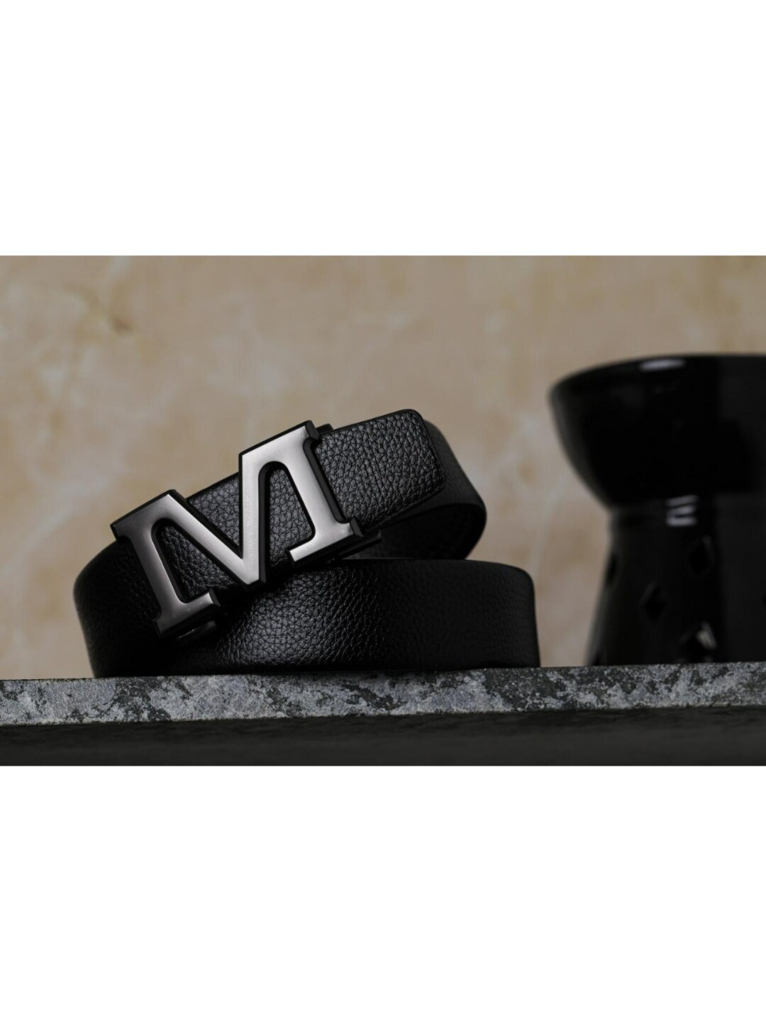 

Elite Crafts Men Grey Leather Formal Belt