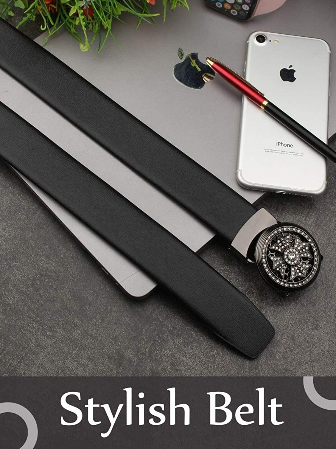 

Elite Crafts Men Black Solid Formal Belt