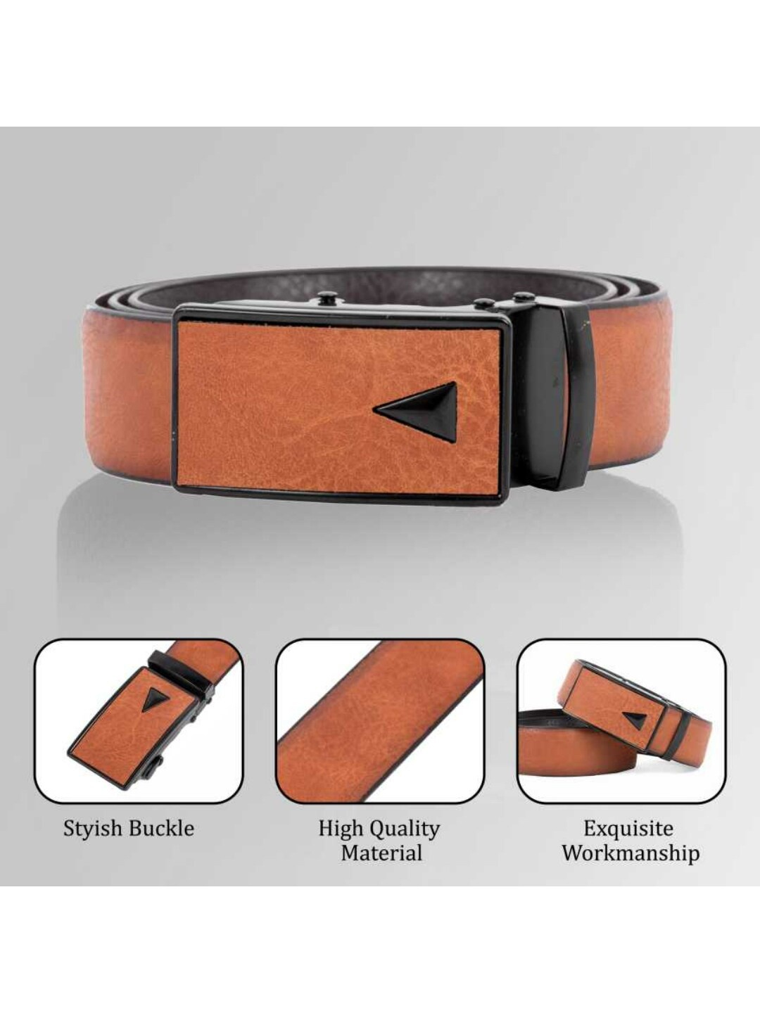 

Elite Crafts Men Brown Solid Formal Belt