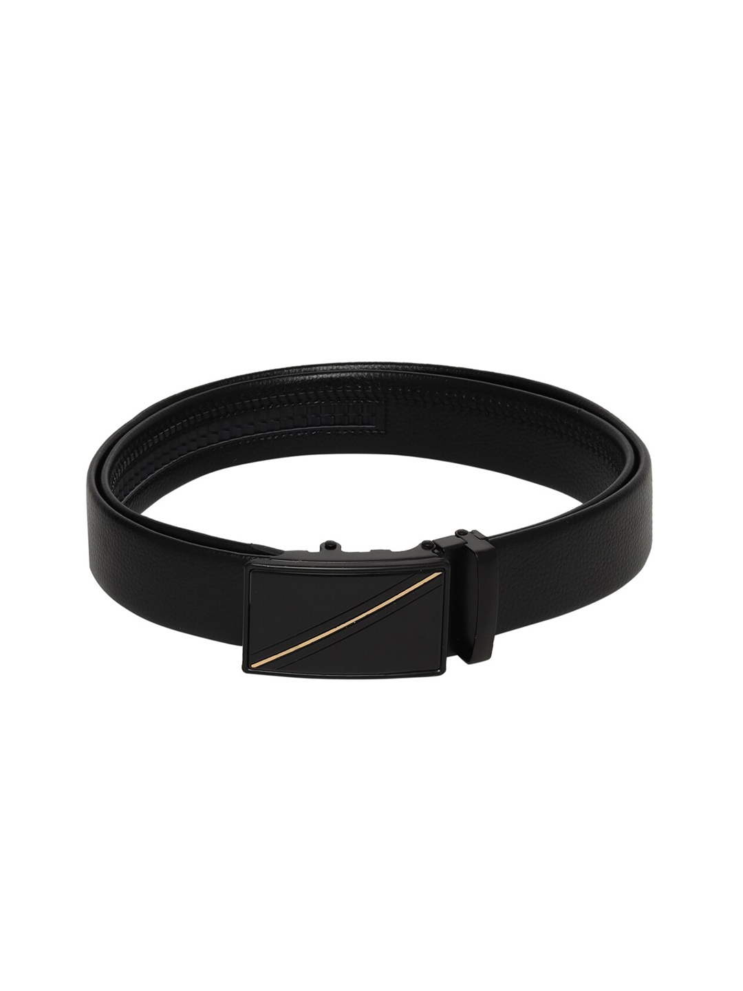 

Elite Crafts Men Black Textured Formal Belt
