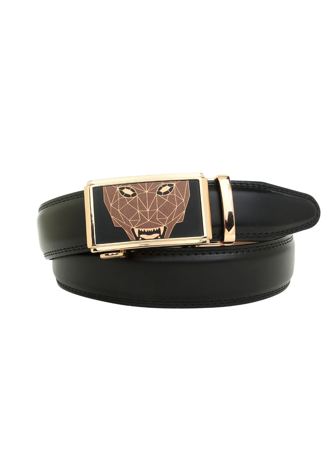 

Elite Crafts Men Gold-toned & Black Solid Formal Belts