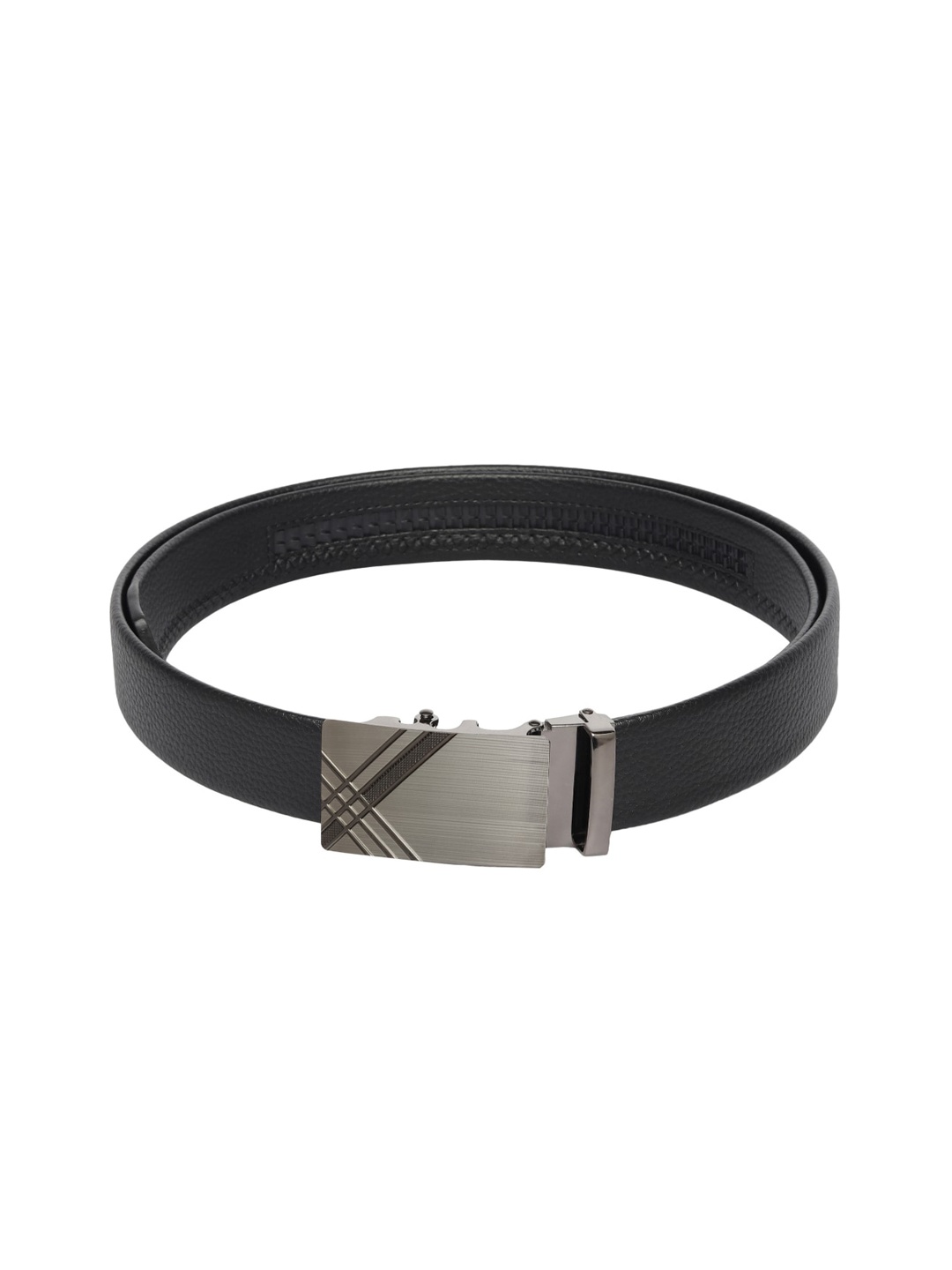 

Elite Crafts Men Grey Textured Formal Belt