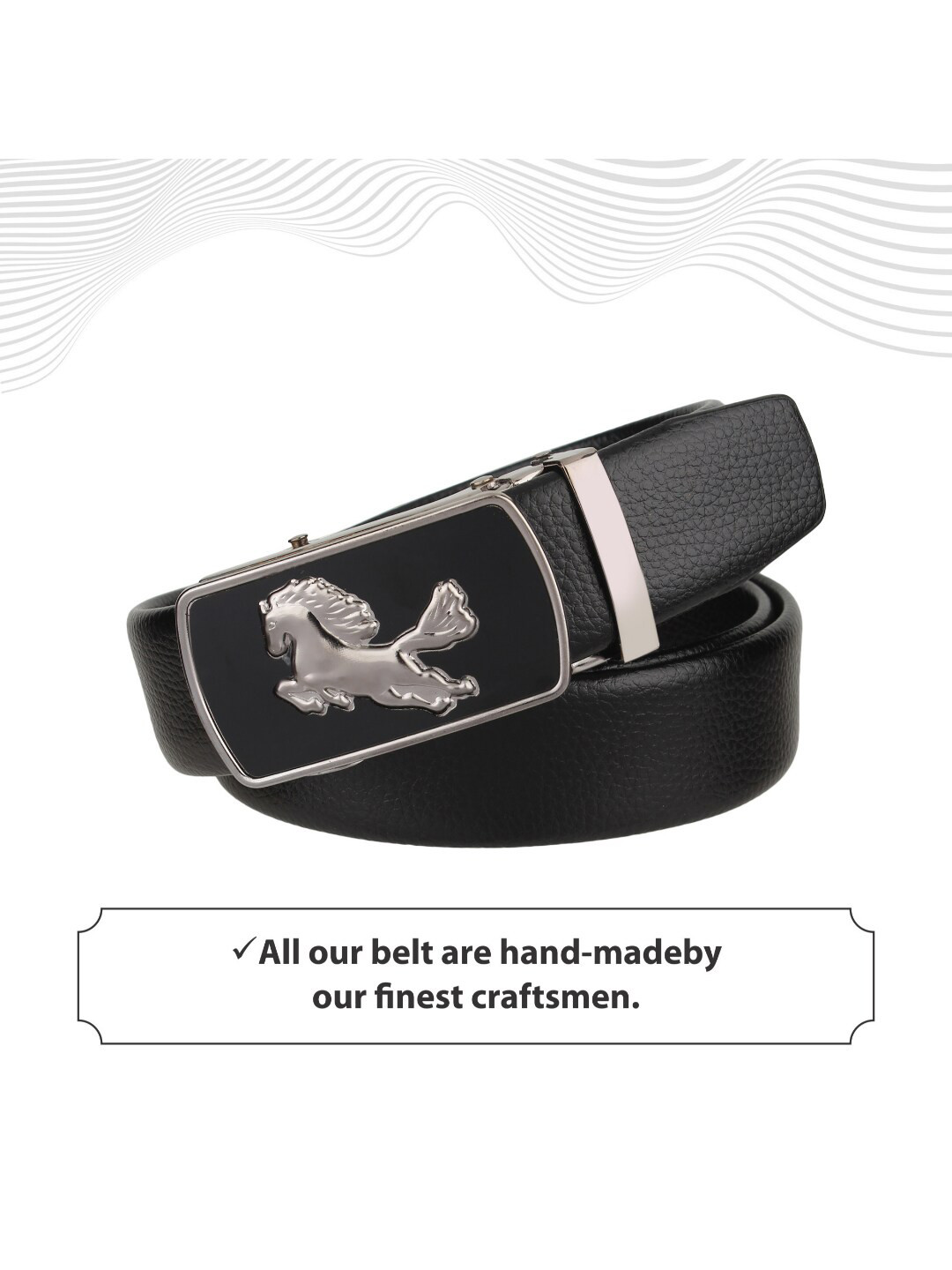 

Elite Crafts Men Black Formal Belt