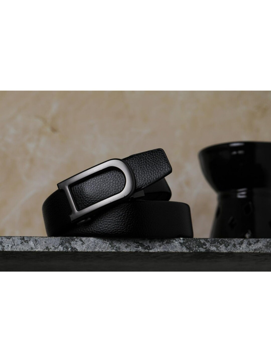 

Elite Crafts Men Black Leather Formal Belt