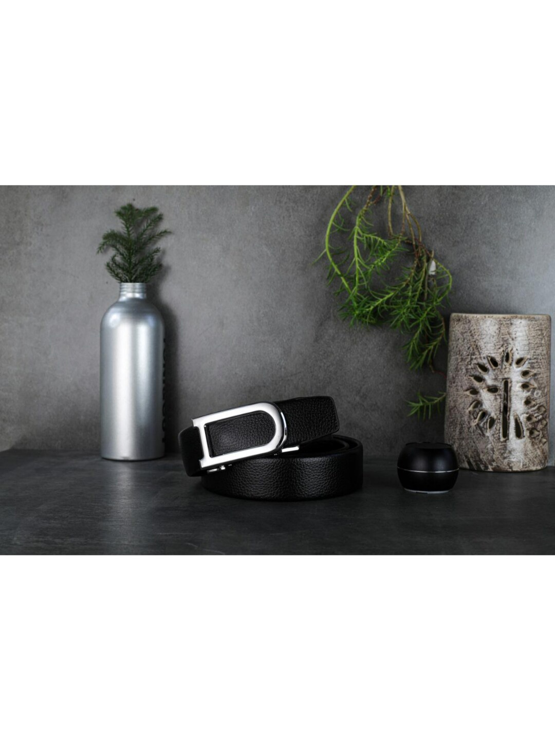 

Elite Crafts Men Black Casual Leather Belt