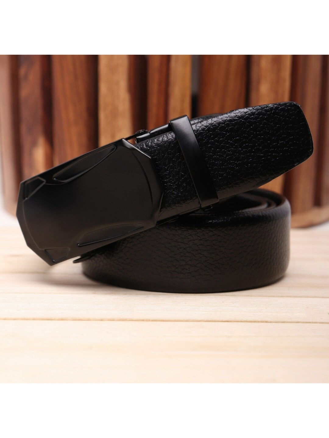 

Elite Crafts Men Black Textured Leather Formal Belt