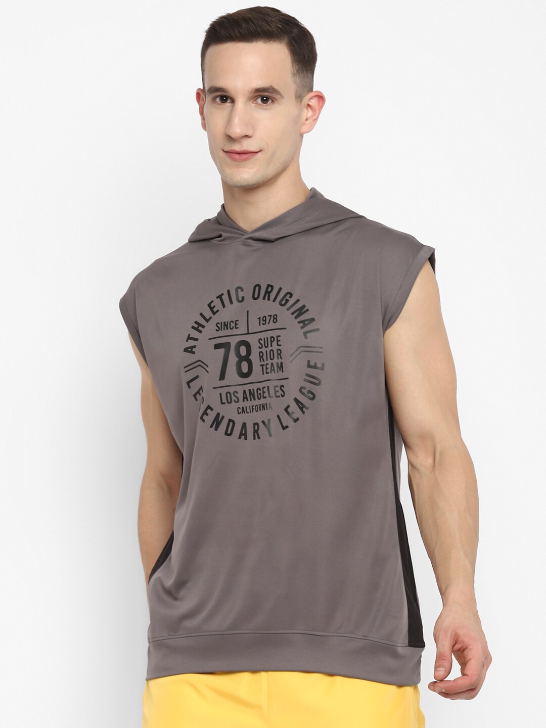 

OFF LIMITS Men Grey Typography Printed Applique T-shirt