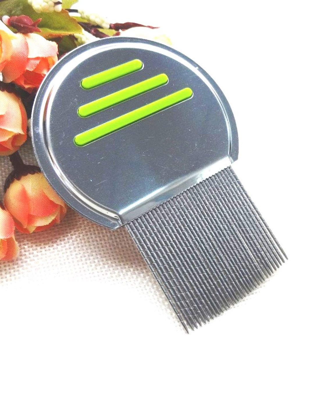 

Alexvyan Women Green Metal Teeth Stainless Steel Nit Comb