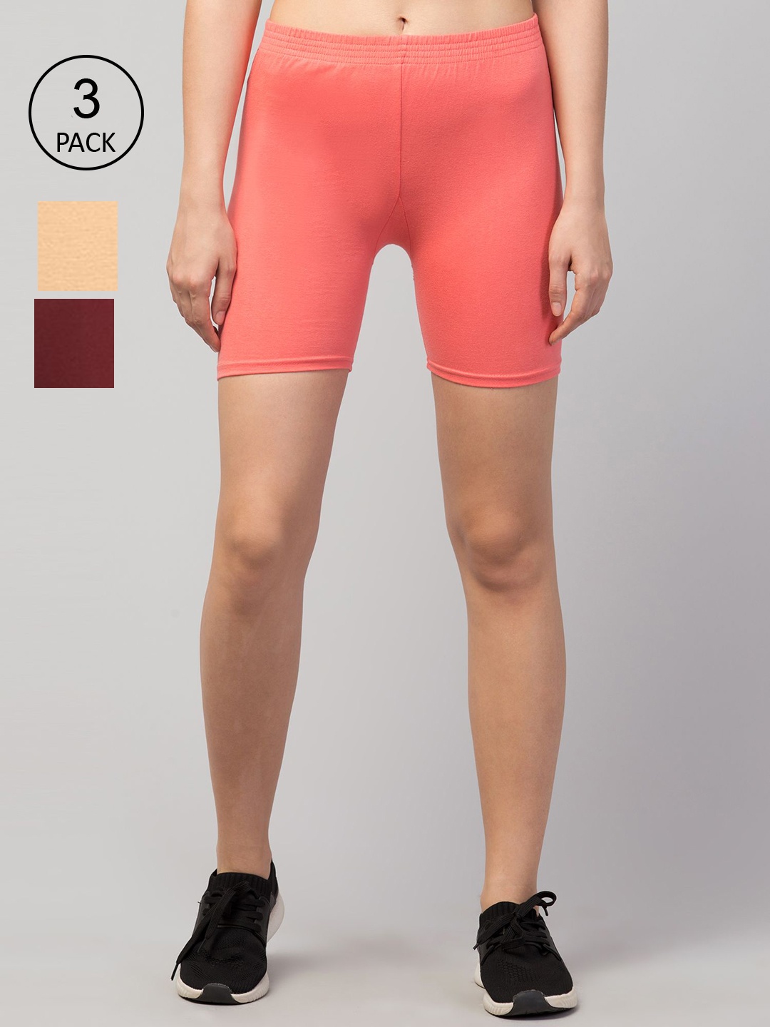 

Apraa & Parma 3 Women Pink Slim Fit Cycling Sports Shorts