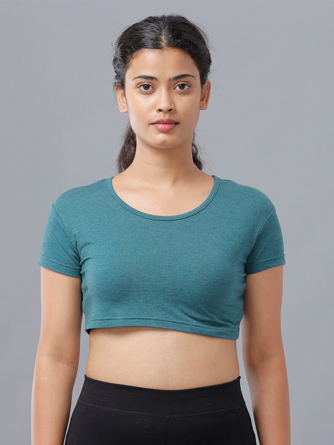 

De Moza Teal Crop Top
